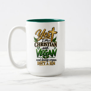 Tasse 2 Couleurs Oui, je suis chrétien et végan…