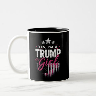 Tasse 2 Couleurs Oui, je suis une fille de Trump Pas d'excuses pour
