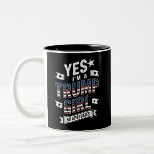 Tasse 2 Couleurs Oui, je suis une fille Trump sans excuses Élection