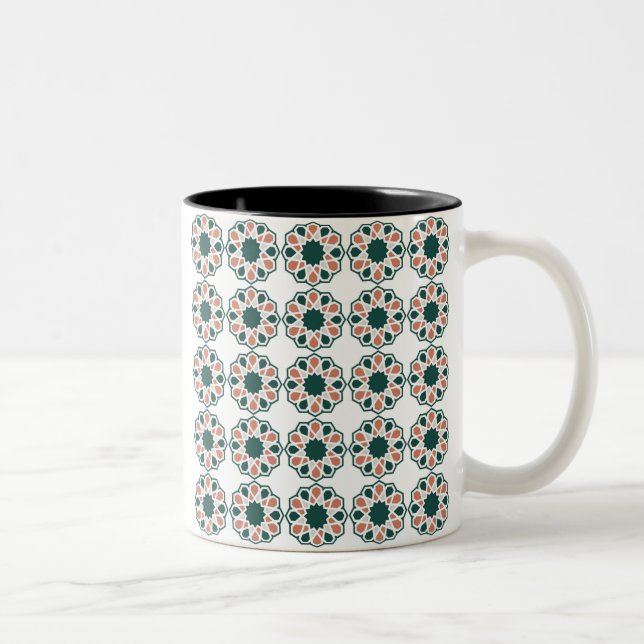 Tasse 2 Couleurs Oumra islamique verte et rose Moubarak en arabe (Droit)