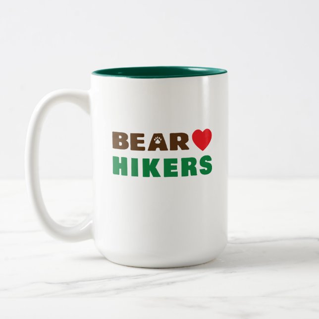 Tasse 2 Couleurs Ours amour randonneur (Gauche)