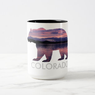 Tasse 2 Couleurs Ours autochtone du Colorado   Coucher de soleil