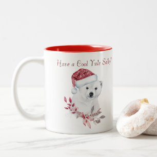 Tasse 2 Couleurs Ours blanc et rouge de yule cool