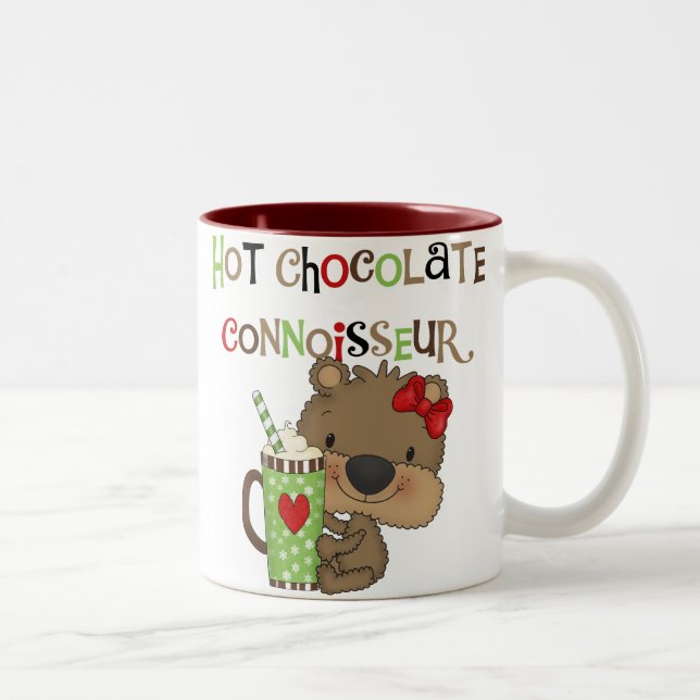 Tasse 2 Couleurs Ours chaud de fille de ChocolateConoisseur (Droit)
