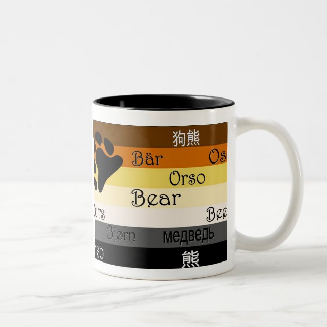 Tasse 2 Couleurs Ours dans beaucoup de langues (Droit)