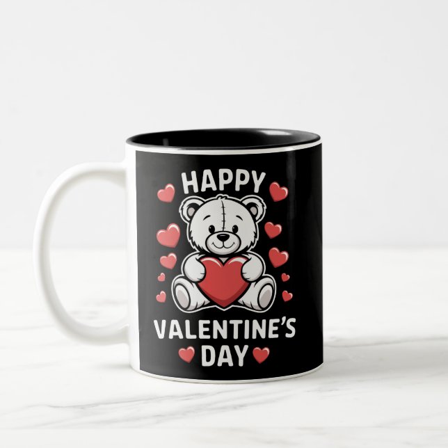 Tasse 2 Couleurs Ours de la Saint-Valentin Joyeuse Saint-Valentin  (Gauche)