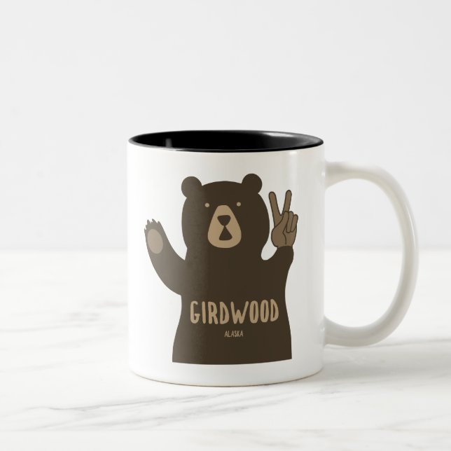 Tasse 2 Couleurs Ours de paix de Girdwood Alaska (Droit)