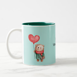 Tasse 2 Couleurs Ours en peluche de la Saint Valentin tenant un bal