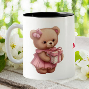 Tasse 2 Couleurs Ours En Teddy Rose Cute Personnalisé