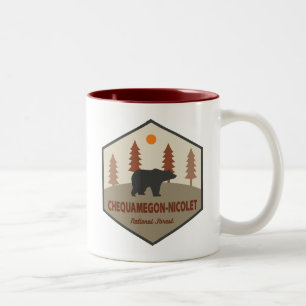 Tasse 2 Couleurs Ours forestier national Chequamegon-Nicolet