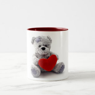 Tasse 2 Couleurs Ours Gris Au Coeur