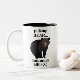 Tasse 2 Couleurs Ours Grizzly Faisant un Effort Minimum Drôle
