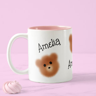 Tasse 2 Couleurs Ours mignon personnalisé