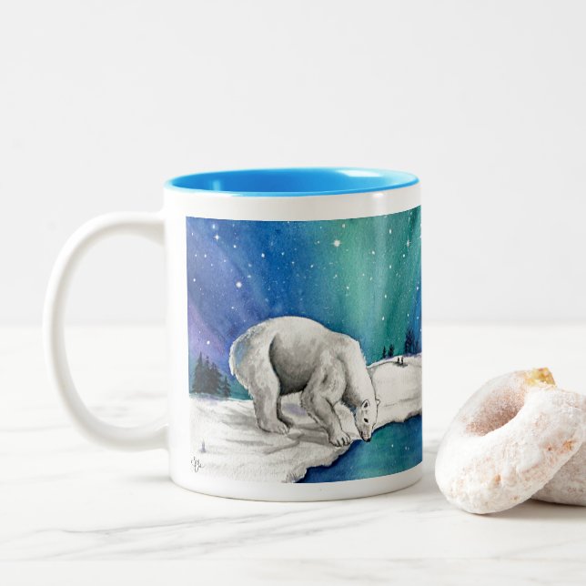 Tasse 2 Couleurs Ours polaire Aurora (Avec donut)