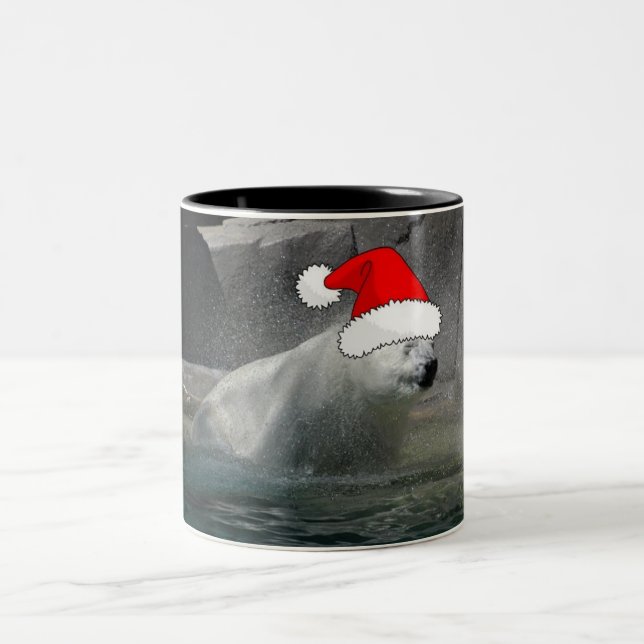 Tasse 2 Couleurs Ours polaires de Noël (Centre)