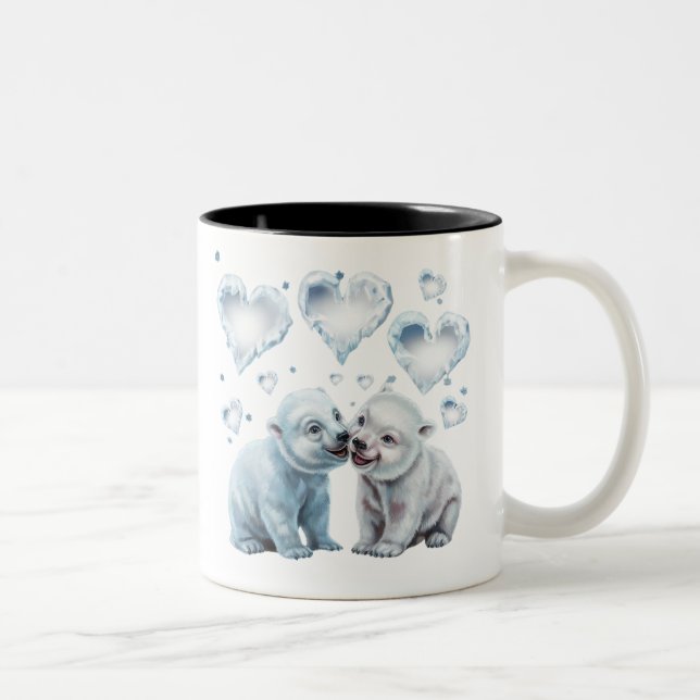 Tasse 2 Couleurs Ours polaires mignons (Droit)