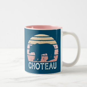 Tasse 2 Couleurs Ours rétro Choteau Montana