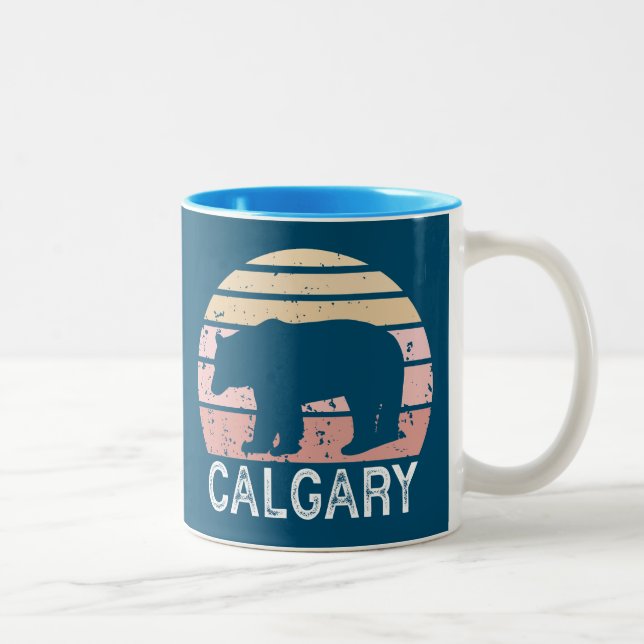 Tasse 2 Couleurs Ours rétro de Calgary Alberta (Droit)