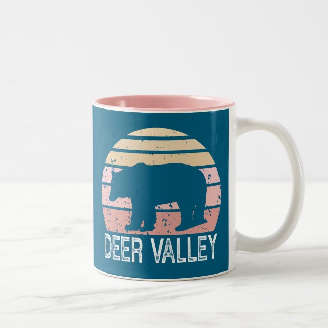 Tasse 2 Couleurs Ours rétro de Deer Valley Utah (Droit)