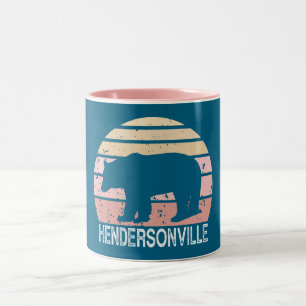 Tasse 2 Couleurs Ours rétro de Hendersonville Caroline du Nord