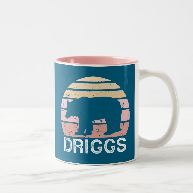Tasse 2 Couleurs Ours rétro Driggs Idaho (Droit)