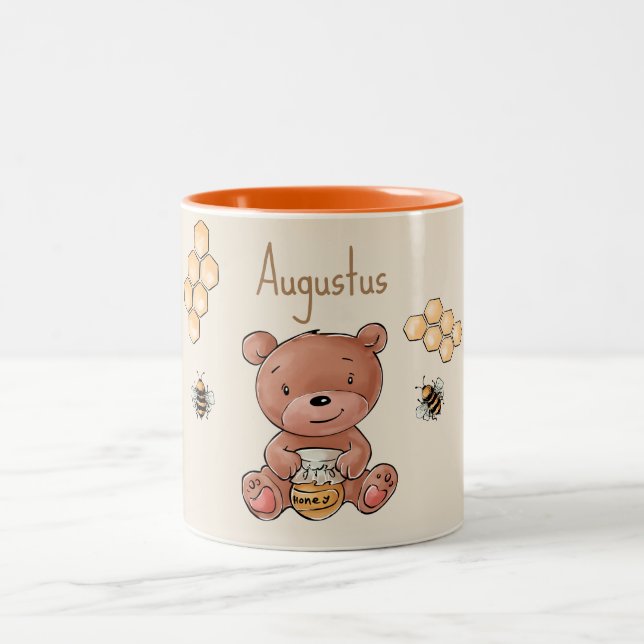 Tasse 2 Couleurs Ourson Chéri en Nid d'Abeille (Centre)