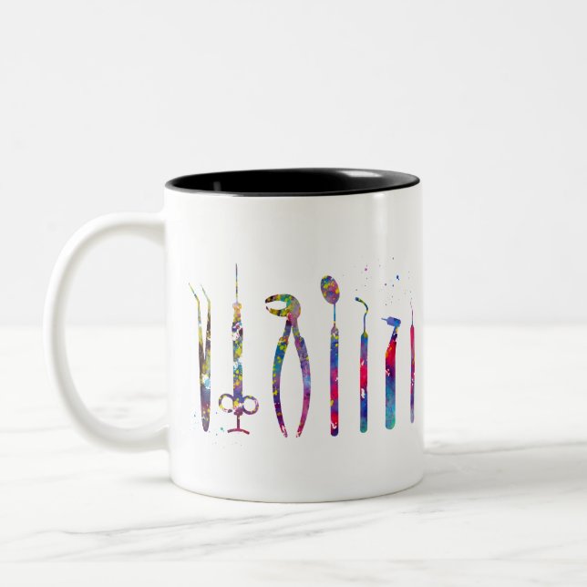 Tasse 2 Couleurs Outils Dentiste (Gauche)