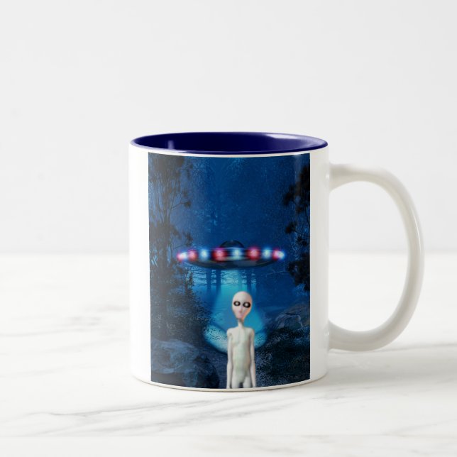 Tasse 2 Couleurs OVNI de forêt éffrayante Fermer la boîte de récept (Droit)
