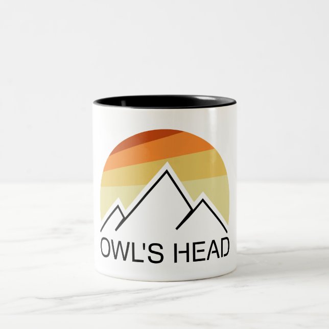 Tasse 2 Couleurs Owl's Head New Hampshire Retro (Centre)