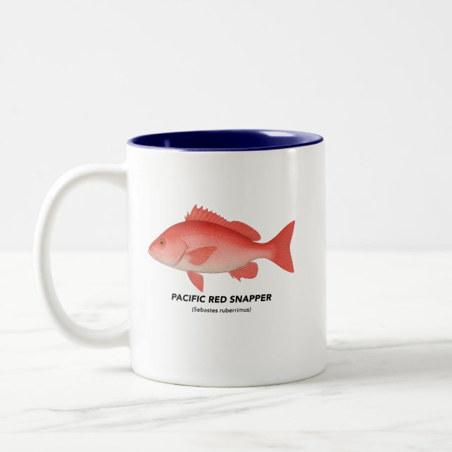 Tasse 2 Couleurs Pacific Red Snapper - Animaux marins de Californie (Gauche)