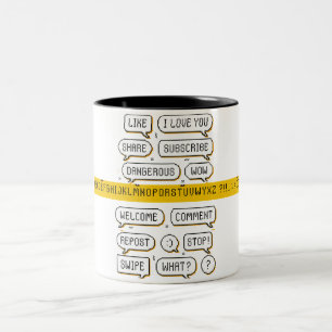 Tasse 2 Couleurs Pack de bulles de parole Pixel – Phrases rétro des