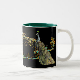 Tasse 2 Couleurs Pacock & Gold Filigree