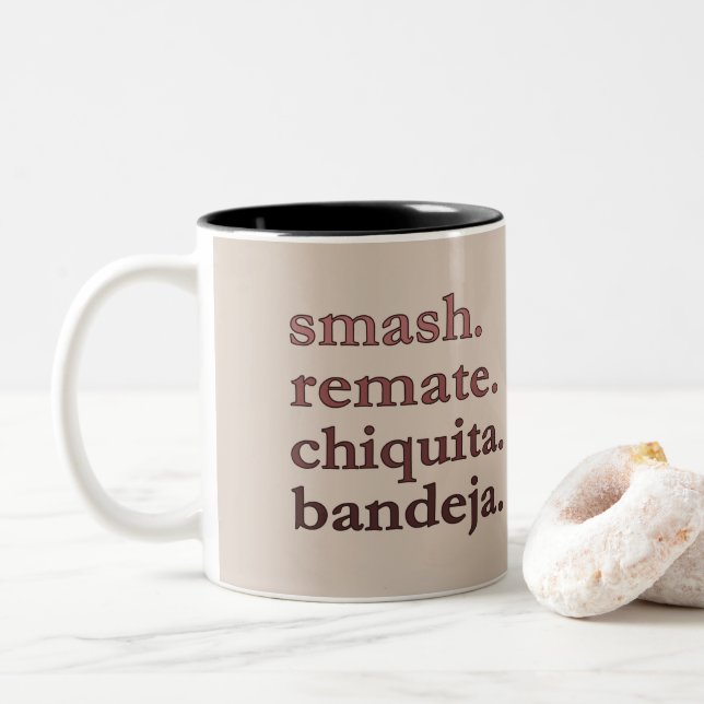 Tasse 2 Couleurs Padel Coffee Mug-Personalize Word Vibes Taupe (Avec donut)