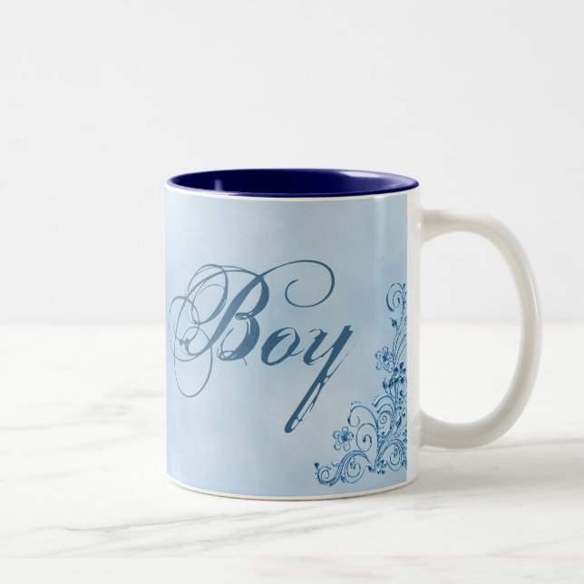 Tasse 2 Couleurs Page Boy Coffee Mug- Petit : Sky Blue Elegance (Droit)