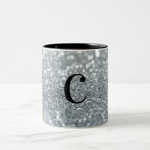 Tasse 2 Couleurs Paillettes Argentées Blanches Bokeh Glamour Tendan