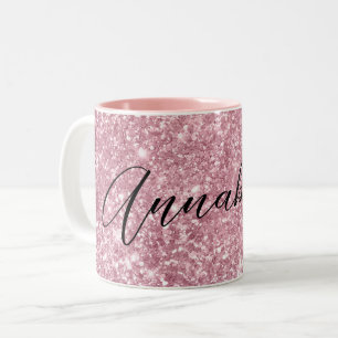 Tasse 2 Couleurs Paillettes roses glamour