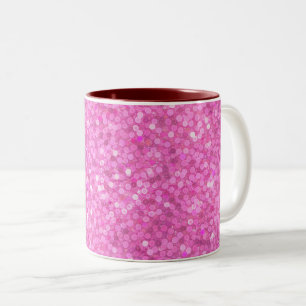 Tasse 2 Couleurs Paillettes roses scintillantes