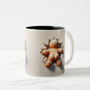 Tasse 2 Couleurs Pain d'épice homme 3D vue arrière et avant
