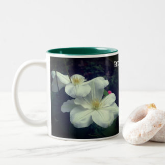 Tasse 2 Couleurs Paire de fleurs Clematis blanches personnalisée