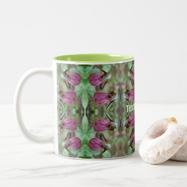 Tasse 2 Couleurs Paire de fleurs d'orchidée rose Lady Paire personn (Avec donut)