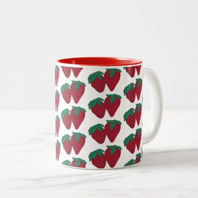 Tasse 2 Couleurs Paires de purées de fraises (Devant droit)