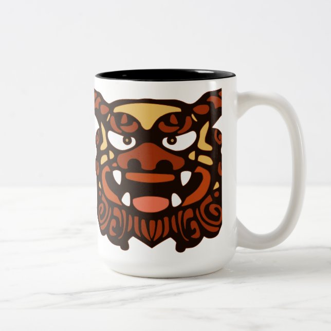 Tasse 2 Couleurs Paires rouges de Shisa (Droit)
