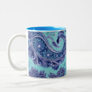 Tasse 2 Couleurs Paisley bleu