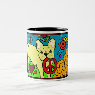 Tasse 2 Couleurs Paix de bouledogue français