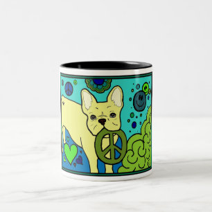 Tasse 2 Couleurs Paix de bouledogue français
