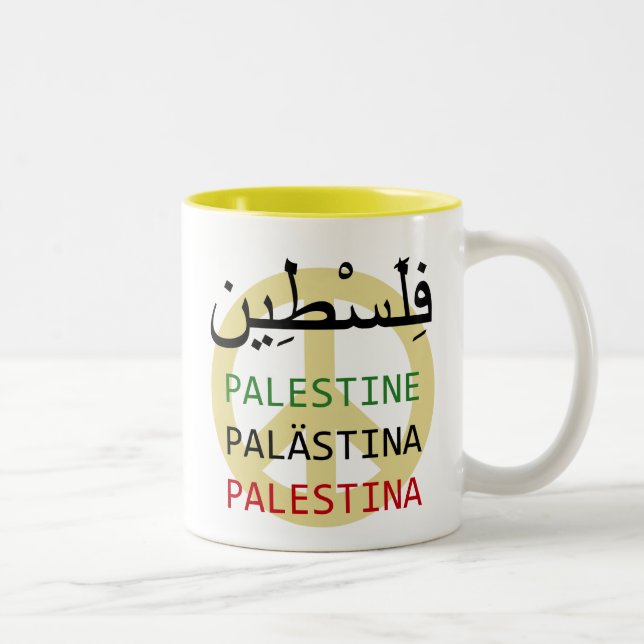 Tasse 2 Couleurs Paix en Palestine (Droit)