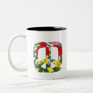 Tasse 2 Couleurs Paix florale