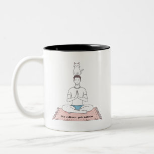 Tasse 2 Couleurs Paix Intérieure, Chat Extérieur