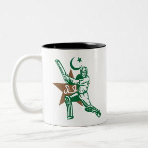 Tasse 2 Couleurs Pakistan Cricket Joueur Batsman Design