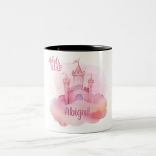 Tasse 2 Couleurs Palais des filles sur l'aquarelle Cloud rose